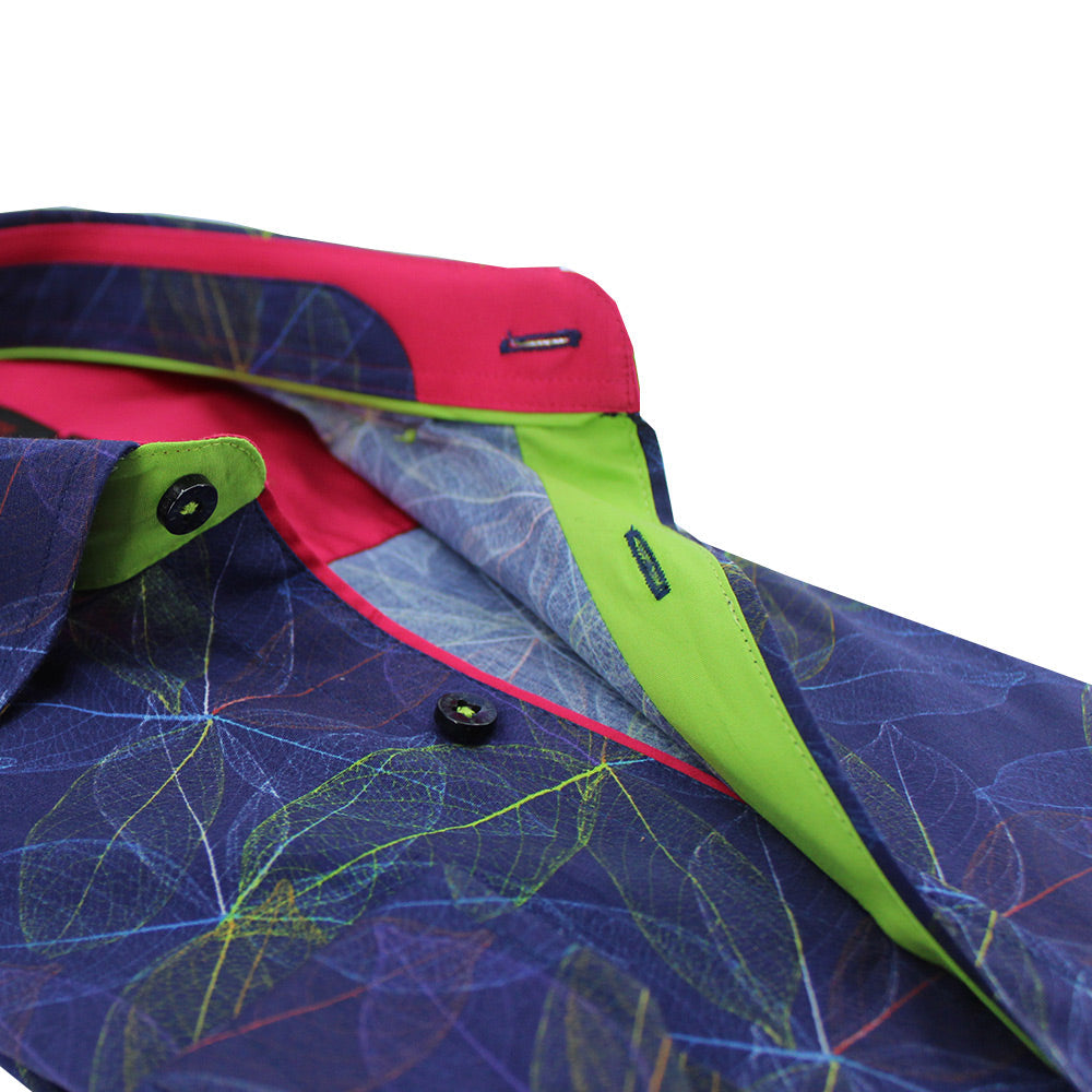 Translucent Leaf Button Down Shirt Shirts Eight-X