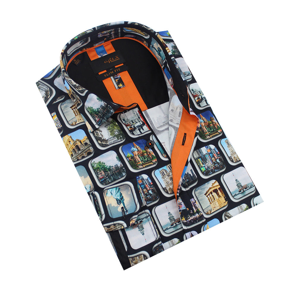 Travel Destination Button Down Shirt Shirts Eight-X MULTI S