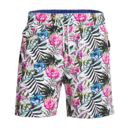 Tropical Flora Print Swim Trunks Swim Wear EightX MULTI S
