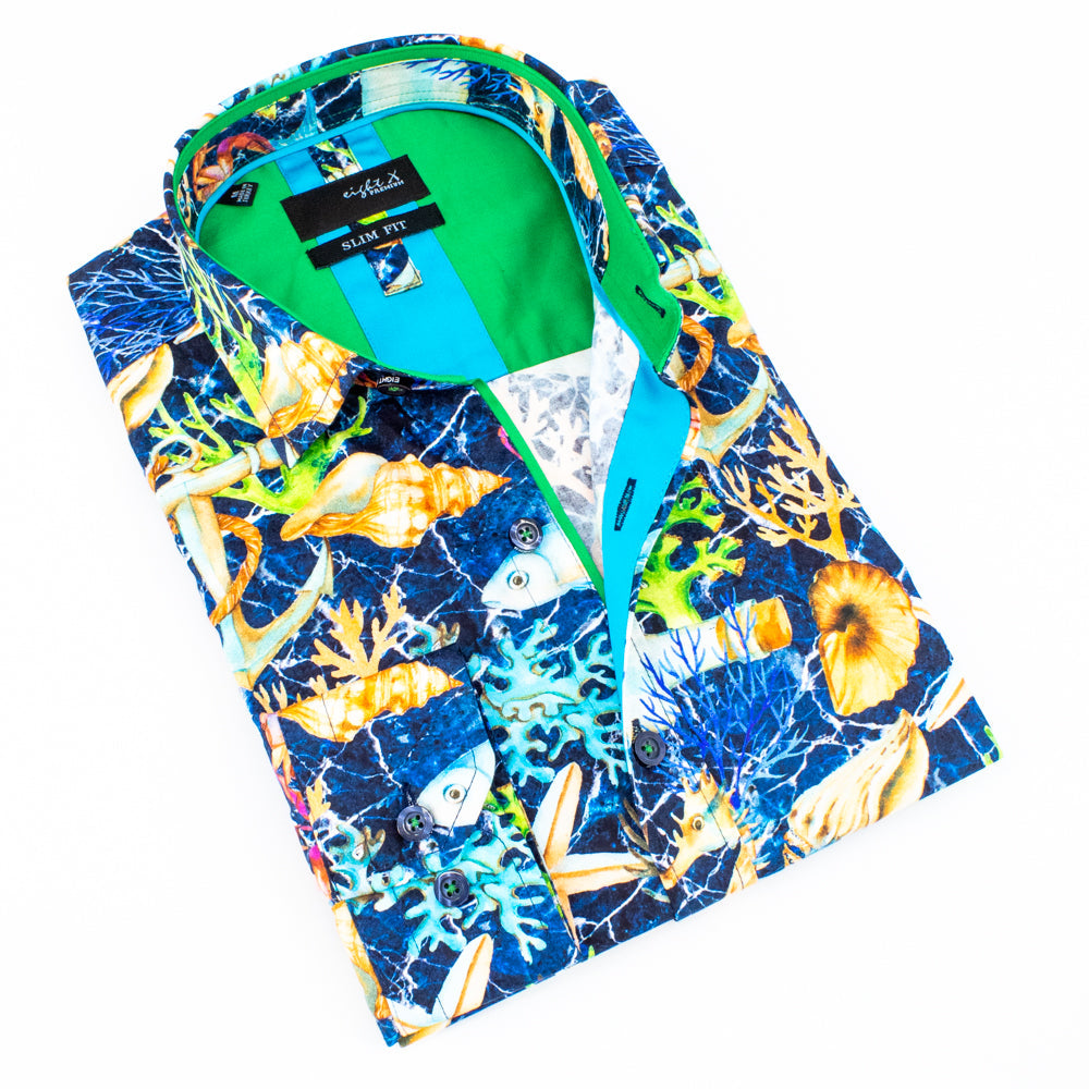 Under the Sea Button Down Shirt Shirts Eight-X NAVY S