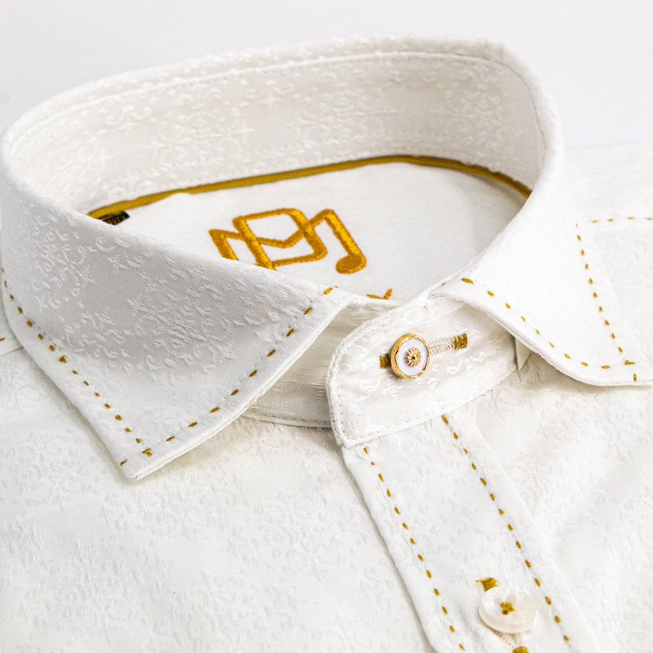 gold and white mens dress shirt Eight-X | Designer Dress Shirts