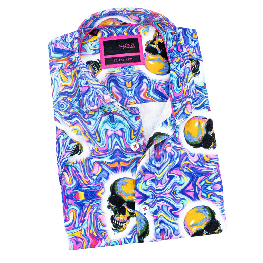 Wicked Trip Short Sleeve Button Down Shirt Shirts Eight-X MULTI S