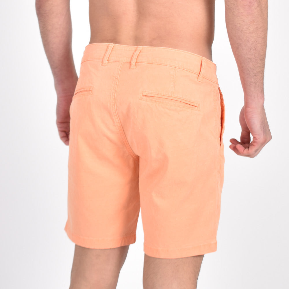 Orange Slim Fit Jacquard Shorts Chino Shorts Eight-X