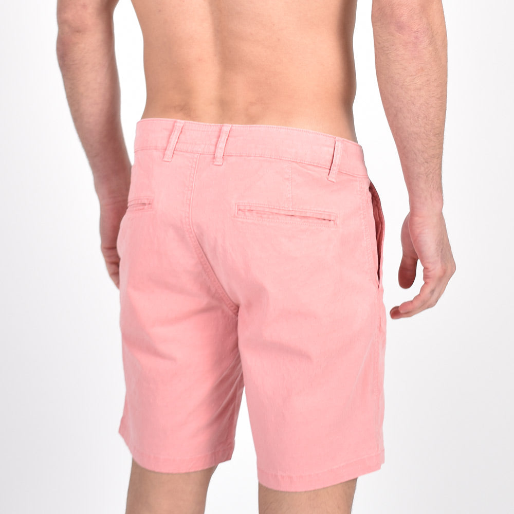 Pink Slim Fit Stretch Jacquard Shorts Chino Shorts Eight-X