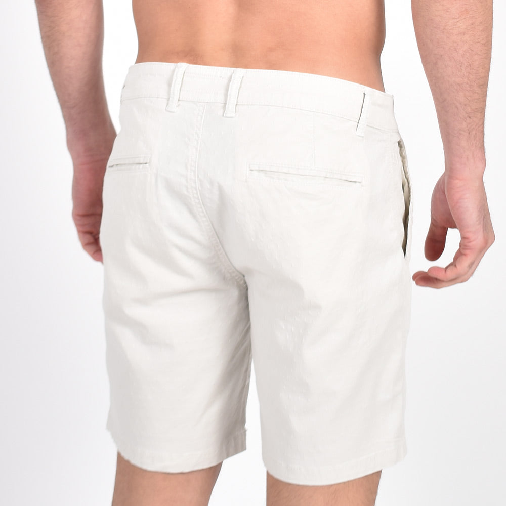 Beige Slim Fit Jacquard Shorts Chino Shorts Eight-X