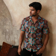 Soraya Artisan Short Sleeve Button Up Shirt Eight-X