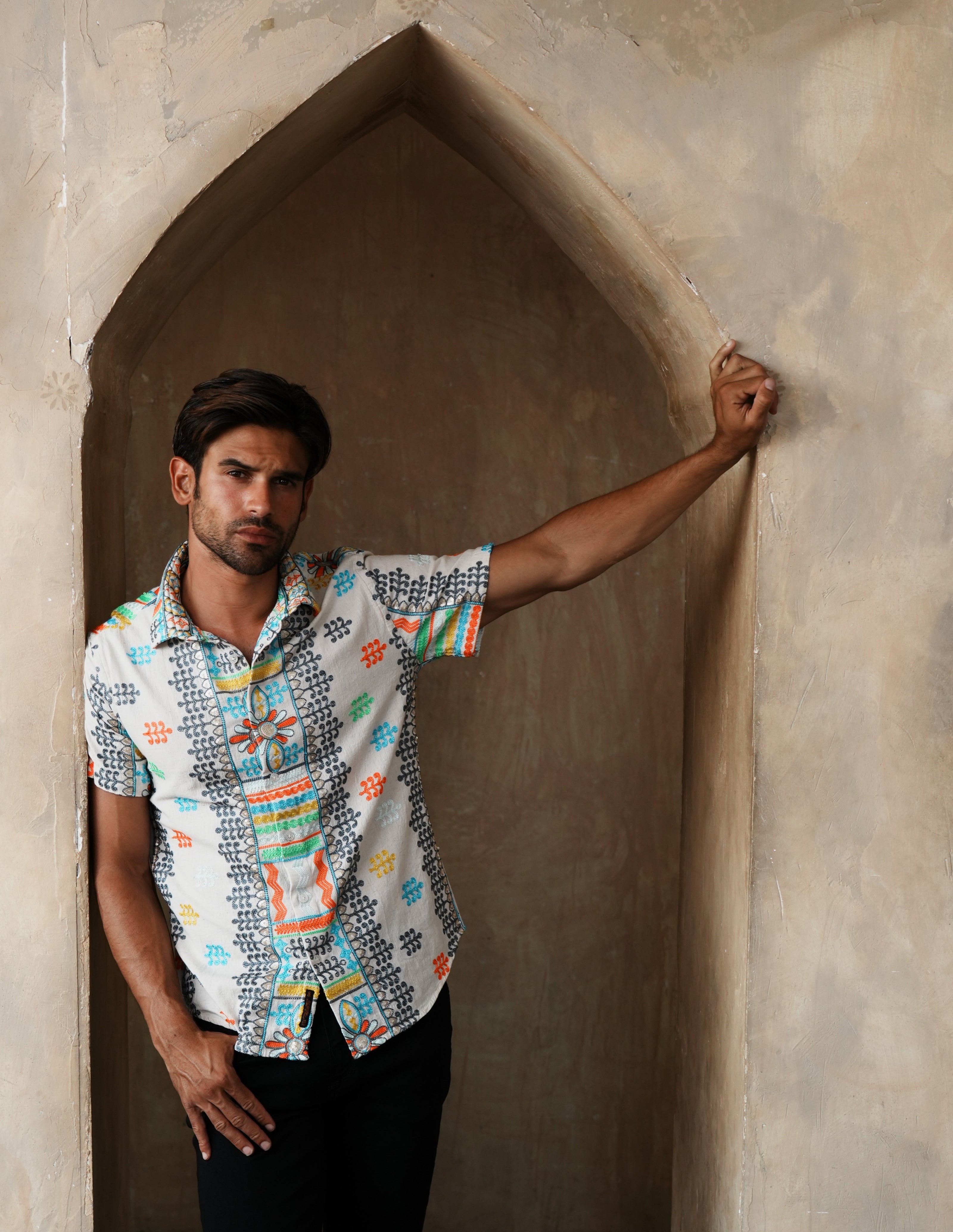Solari Artisan Short Sleeve Button Up Shirt Eight-X