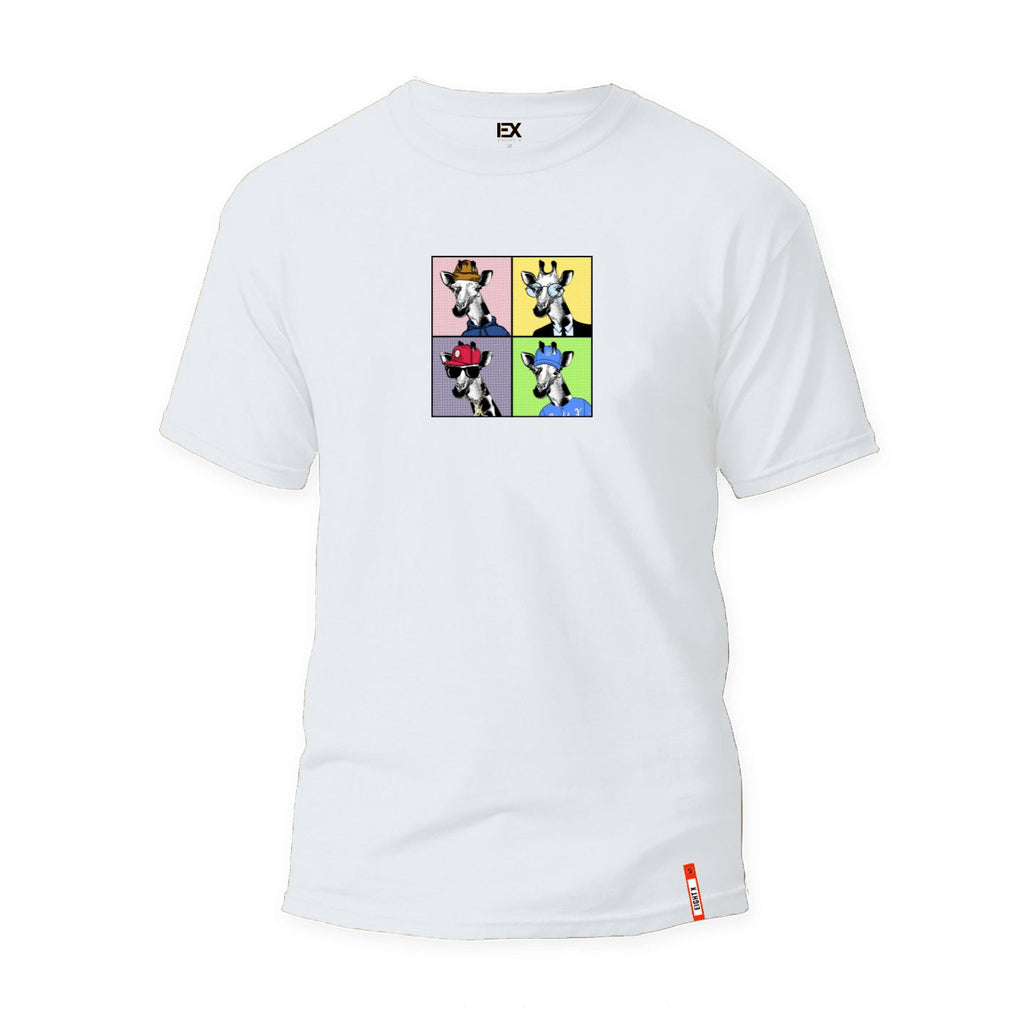 The Four Giraffes Graphic T-Shirt - White  Eight-X