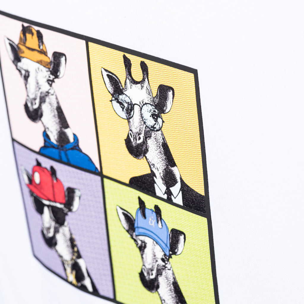 The Four Giraffes Graphic T-Shirt - White  Eight-X