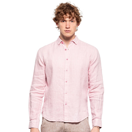 Linen Button Down Shirt - Light Pink Button Down Shirts Eight-X
