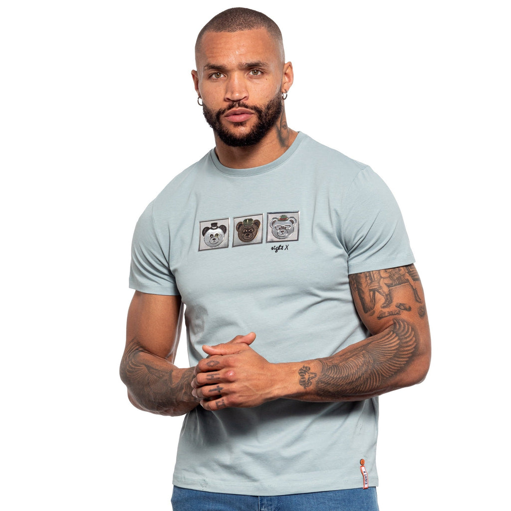 Three Bears Graphic T-Shirt - Sage Green  Eight-X