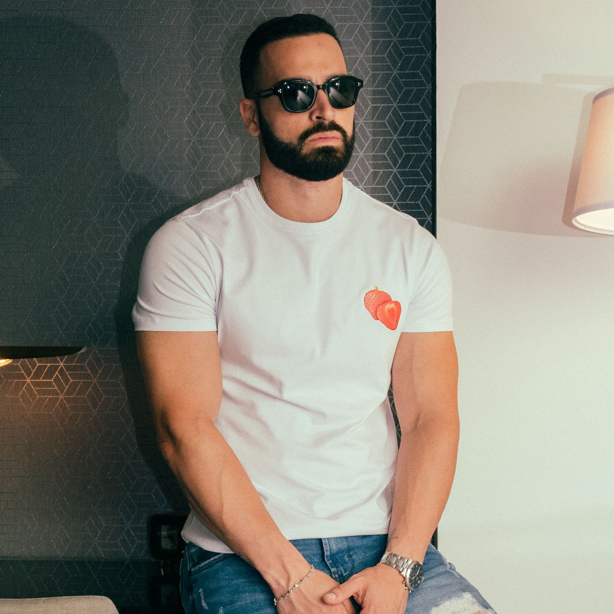 Strawberries Graphic T-Shirt - White  Eight-X   