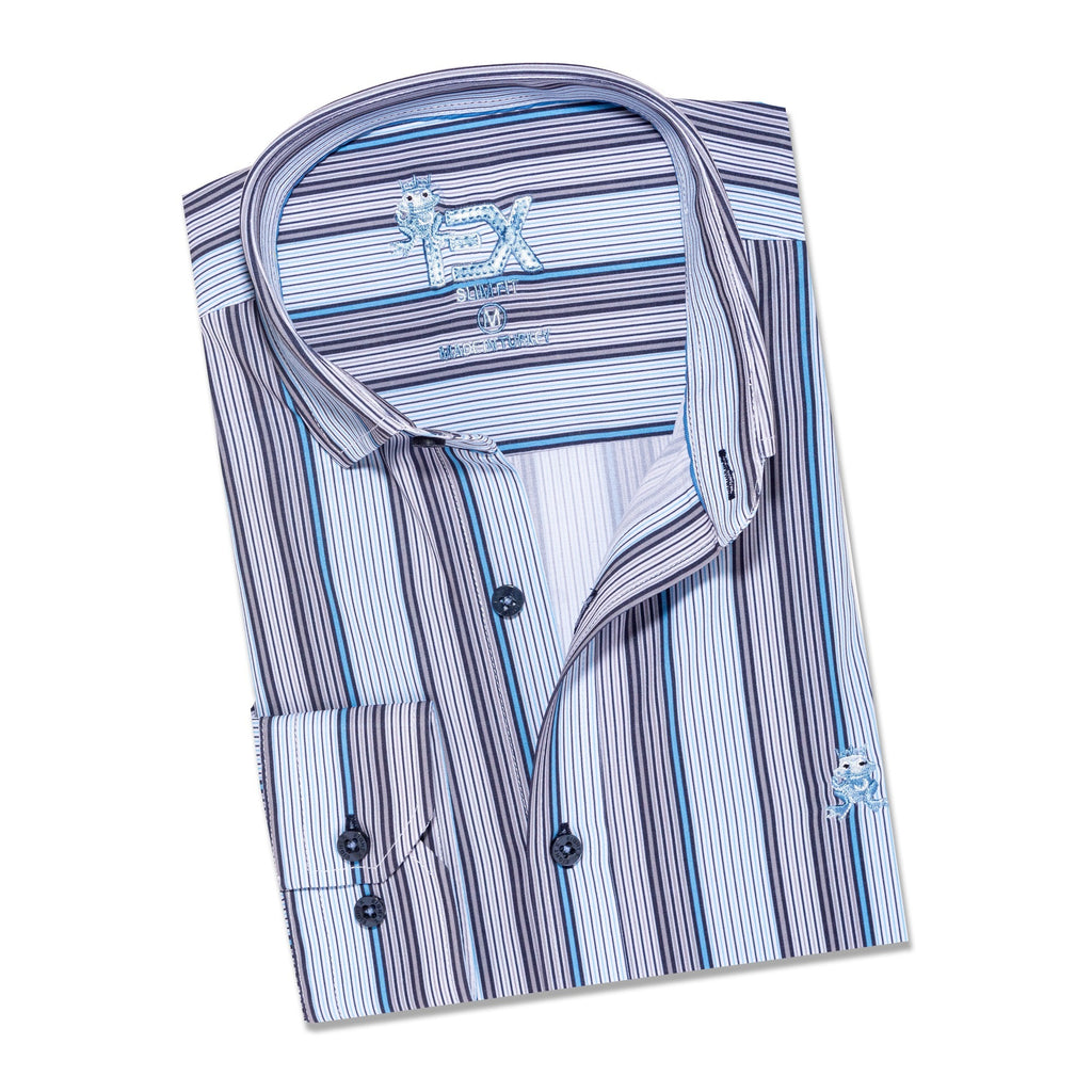 Blue Devil FROG Striped Button Down Shirt  Eight-X   