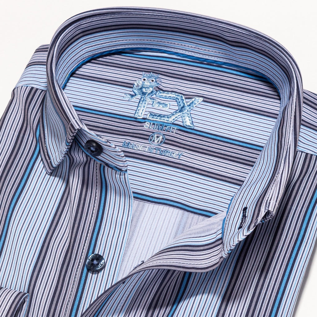 Blue Devil FROG Striped Button Down Shirt  Eight-X   