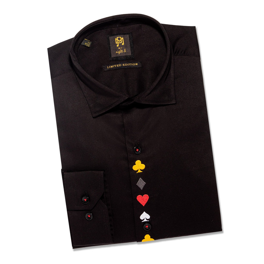 Royal Flush PM Limited Edition Button Down Shirt - Black  Eight-X   