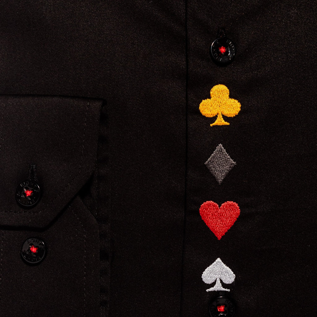 Royal Flush PM Limited Edition Button Down Shirt - Black  Eight-X   