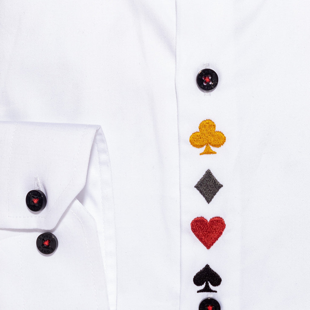 Royal Flush PM Limited Edition Button Down Shirt - White  Eight-X   