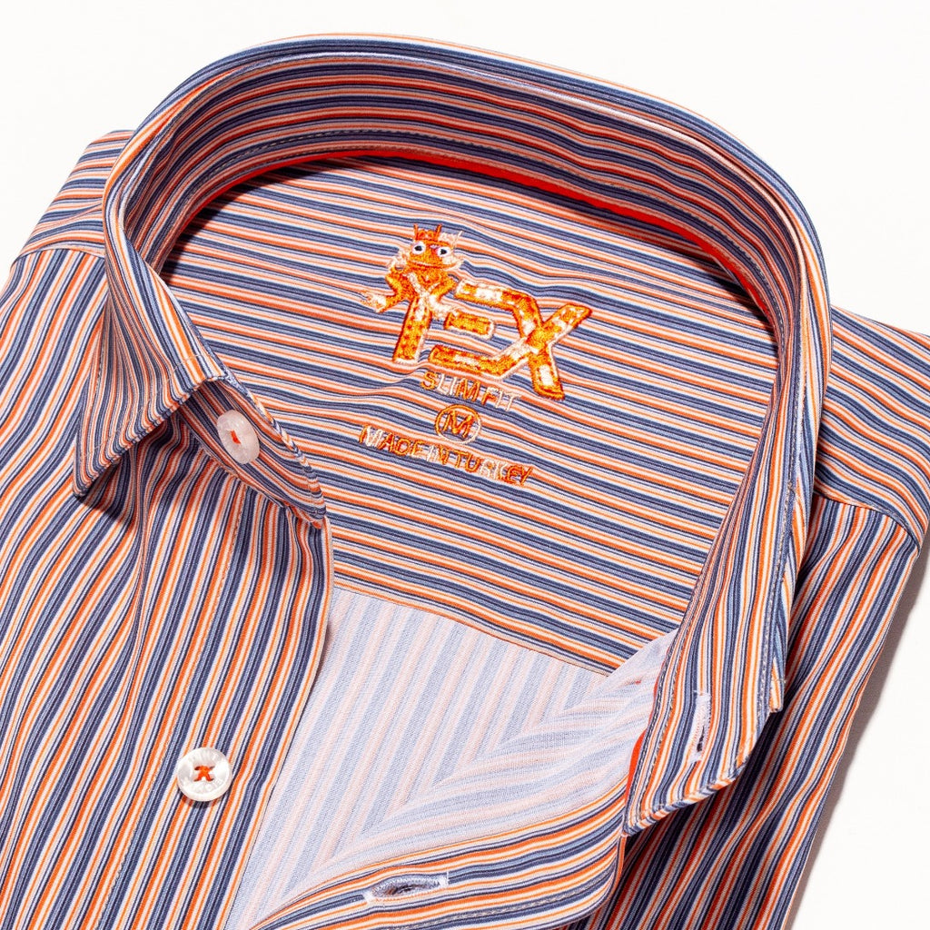 The Met FROG Striped Button Down Shirt  Eight-X   