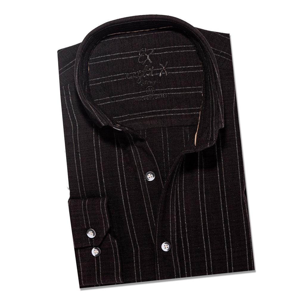 Royal Stitch Jacquard Button Down Shirt - Black Button Down Shirts Eight-X BLACK S 