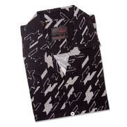 Invader Relaxed Fit Short Sleeve Button Down Shirt Button Down Shirts Eight-X BLACK S 