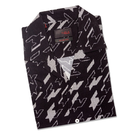 Invader Relaxed Fit Short Sleeve Button Down Shirt Button Down Shirts Eight-X BLACK S 