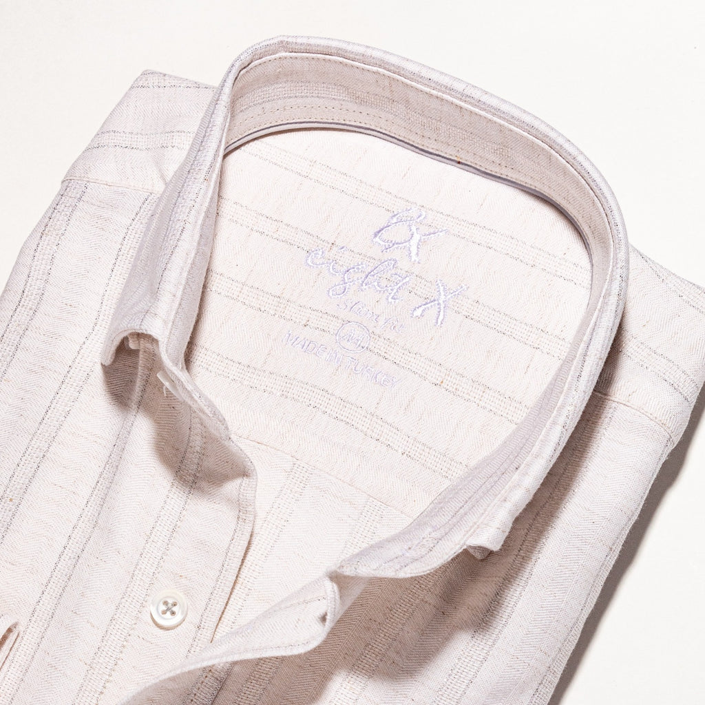 Royal Stitch Jacquard Button Down Shirt - Antique White  Eight-X   