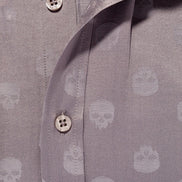 Skull Jacquard Button Down Shirt - Grey Button Down Shirts Eight-X   