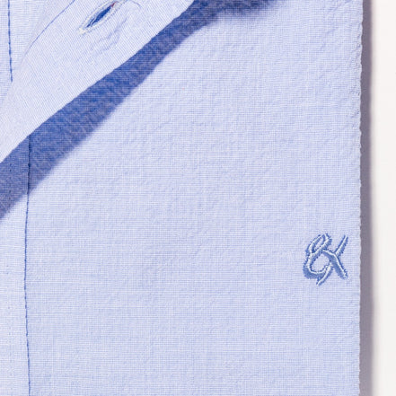 Seersucker Button Down Shirt - Blue Button Down Shirts Eight-X   