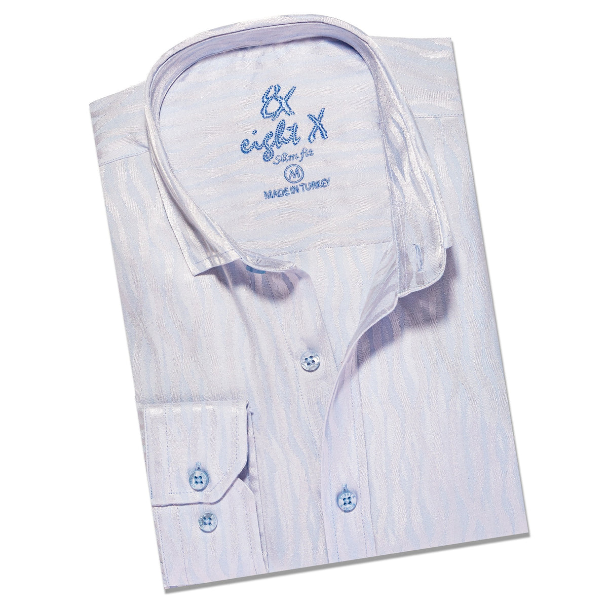 Hot Streak Jacquard Button Down Shirt - Blue Button Down Shirts Eight-X BLUE S 