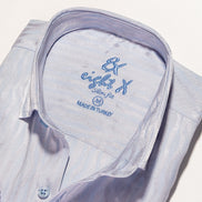 Hot Streak Jacquard Button Down Shirt - Blue Button Down Shirts Eight-X   