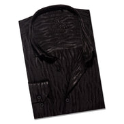 Hot Streak Jacquard Button Down Shirt - Black Button Down Shirts Eight-X BLACK S 