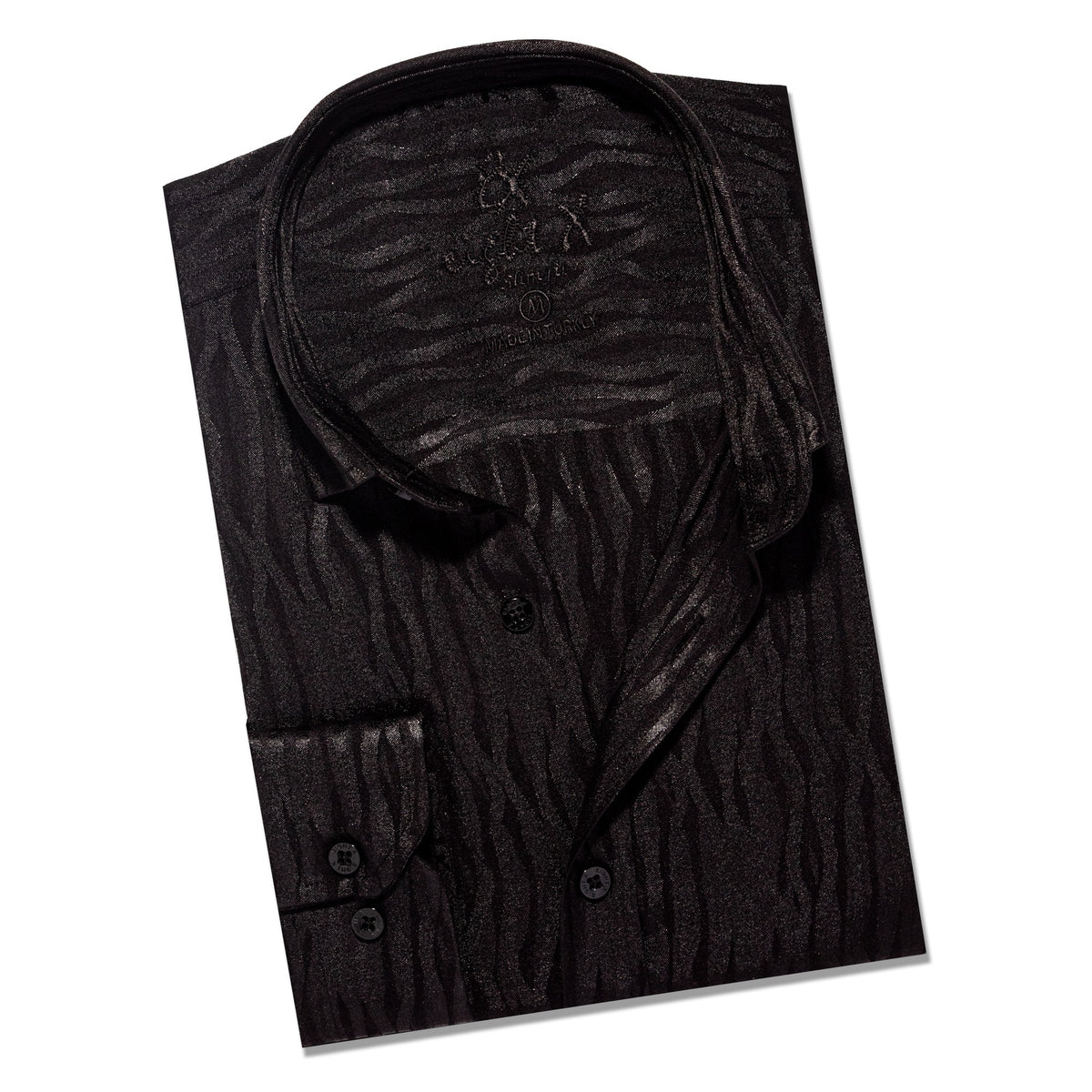 Hot Streak Jacquard Button Down Shirt - Black Button Down Shirts Eight-X BLACK S 