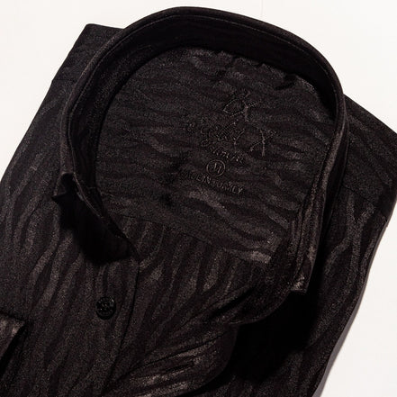 Hot Streak Jacquard Button Down Shirt - Black Button Down Shirts Eight-X   