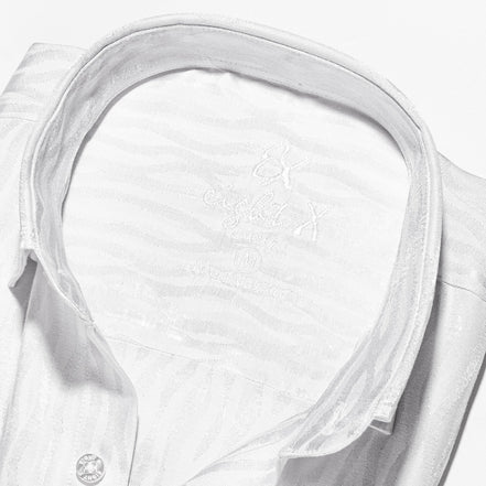 Hot Streak Jacquard Button Down Shirt - Silver Button Down Shirts Eight-X   