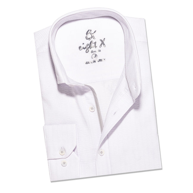 Piped Seersucker Button Down Shirt Button Down Shirts Eight-X WHITE S 