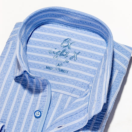 Regatta Seersucker Striped Button Down Shirt Button Down Shirts Eight-X   