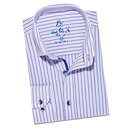 Extra Striped Seersucker Button Down Shirt Button Down Shirts Eight-X BLUE S 