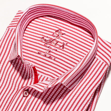 Striped Seersucker Button Down Shirt Button Down Shirts Eight-X