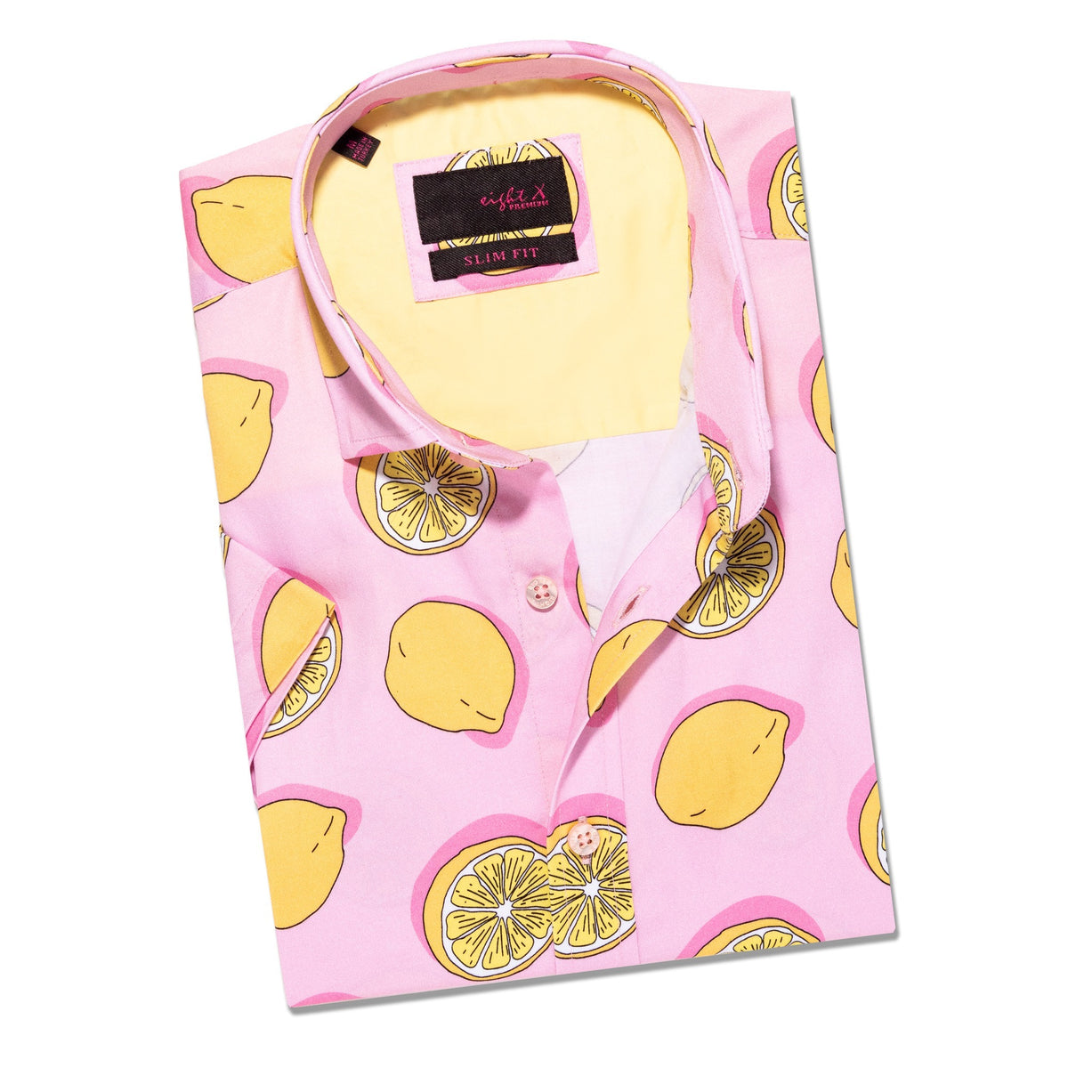 Pink Whitney Short Sleeve Button Down Shirt Button Down Shirts Eight-X PINK S 