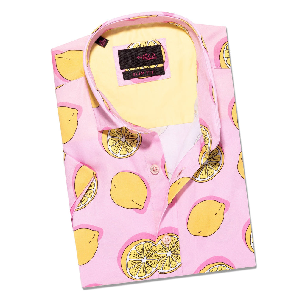 Pink Whitney Short Sleeve Button Down Shirt Button Down Shirts Eight-X PINK S 