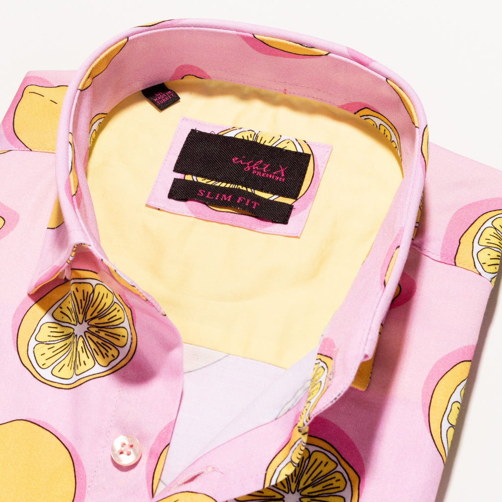 Pink Whitney Short Sleeve Button Down Shirt Button Down Shirts Eight-X   