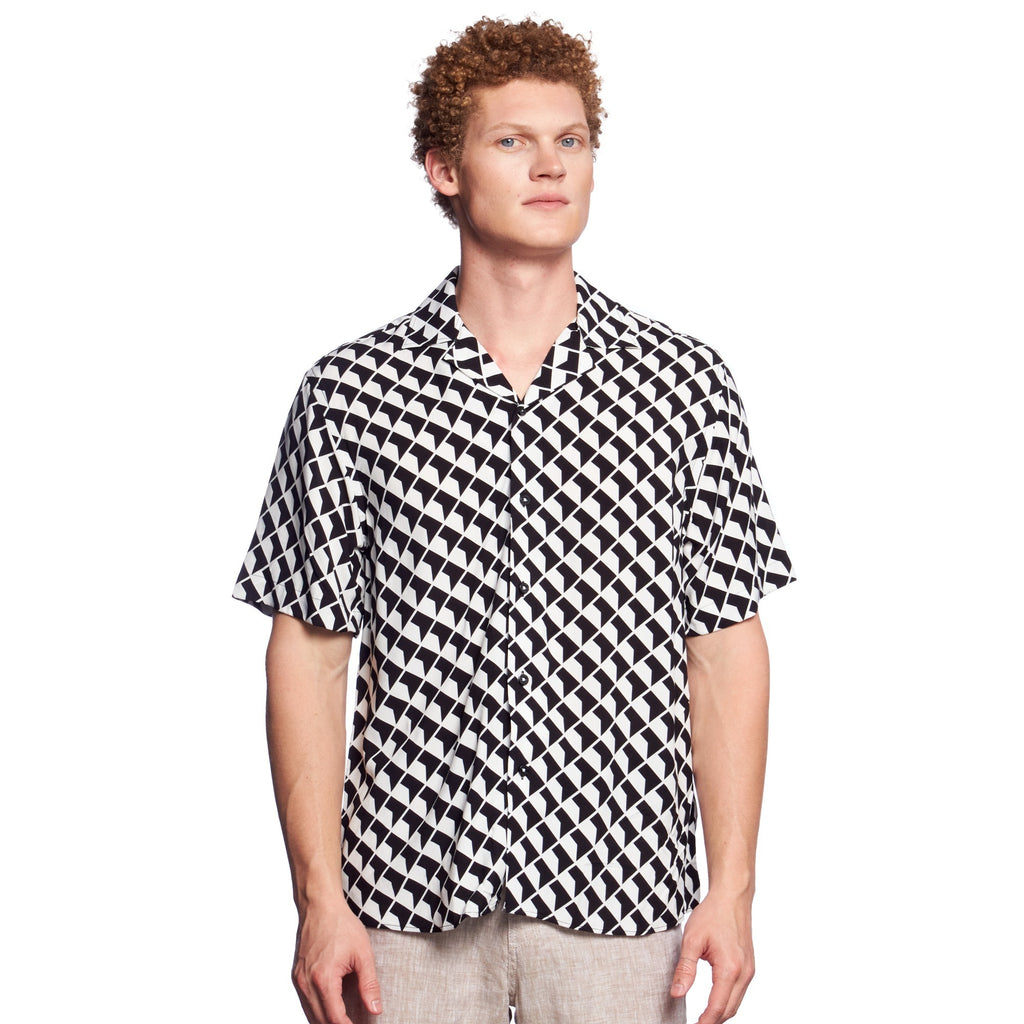 Box Cutter Relaxed Fit Short Sleeve Button Down Shirt  Eight-X MULTI S 