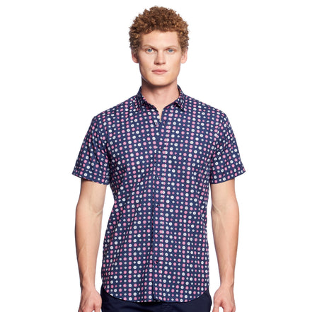 Flower Power Short Sleeve Button Down Shirt Button Down Shirts Eight-X NAVY S