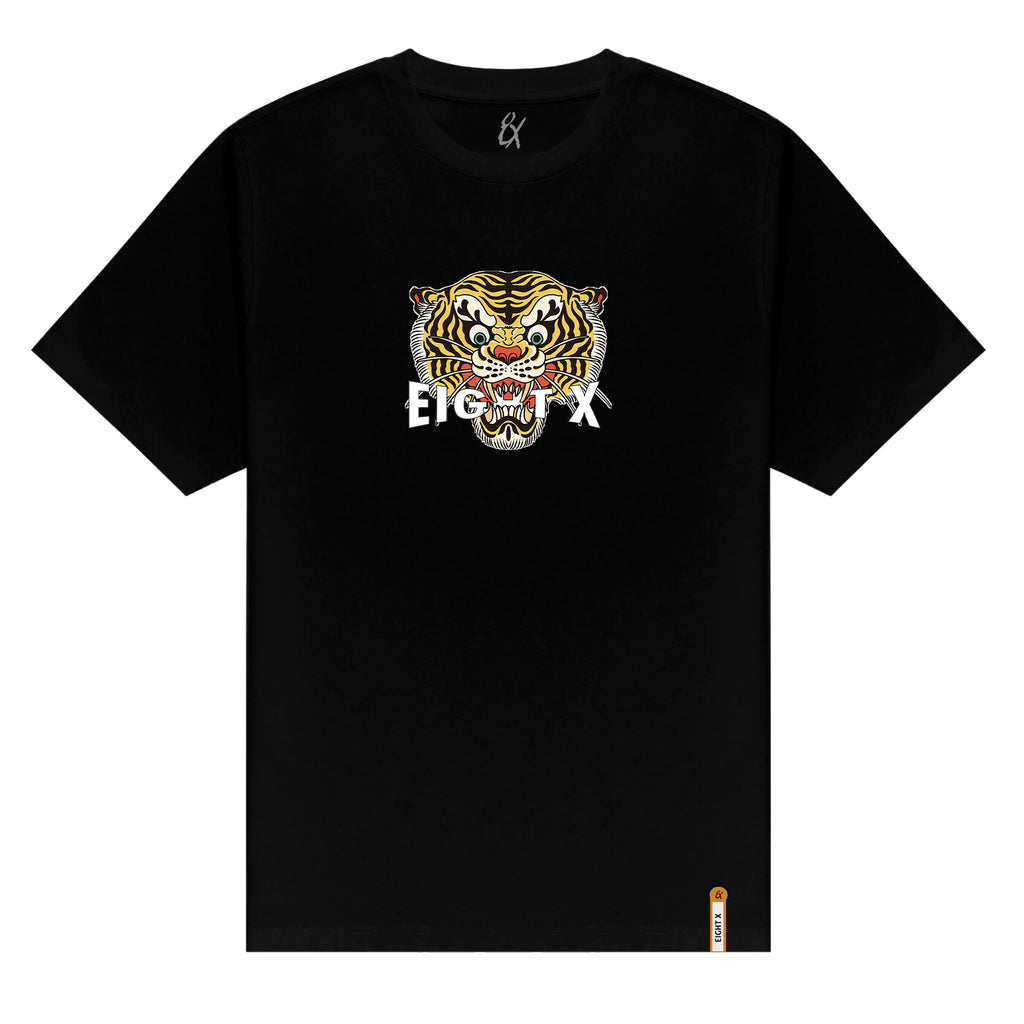 Feline Graphic T-Shirt - Black Graphic T-Shirts Eight-X BLACK S 