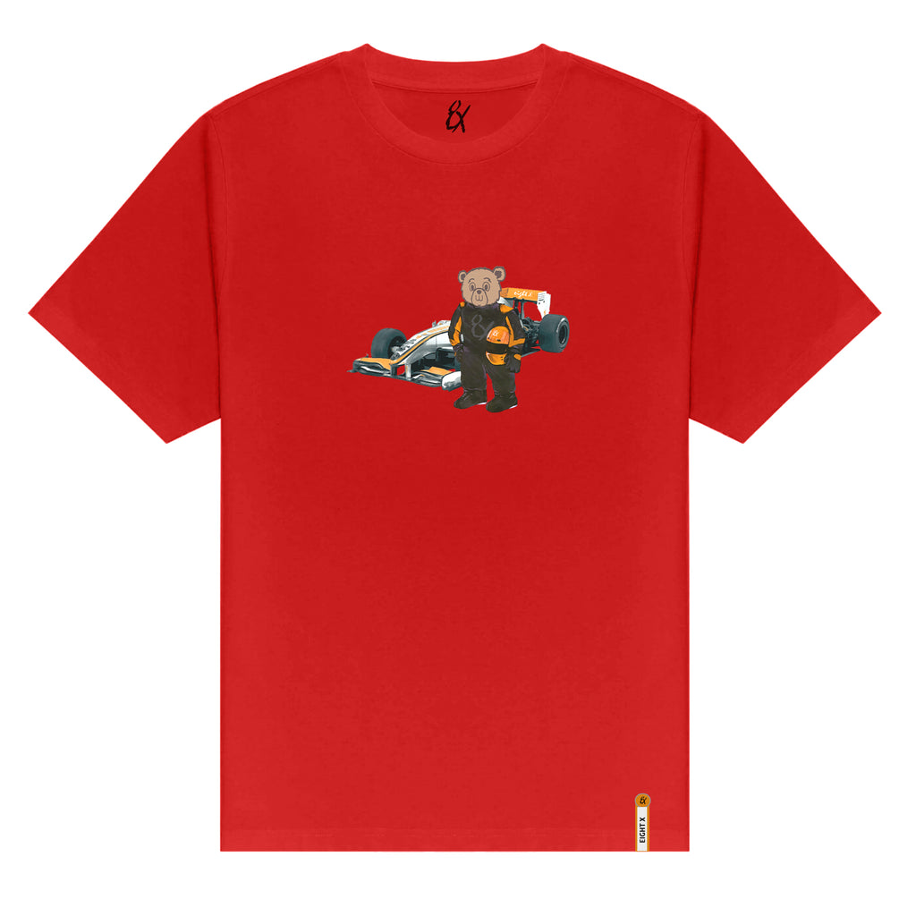 Bear Turismo Graphic T-Shirt - Red Graphic T-Shirts Eight-X RED S 
