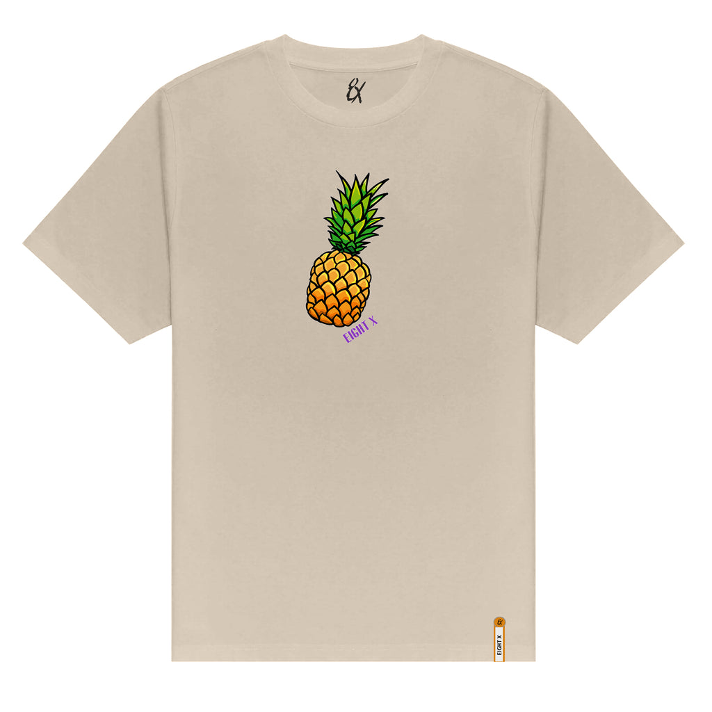 Piña Graphic T-Shirt - Beige Graphic T-Shirts Eight-X BEIGE S 