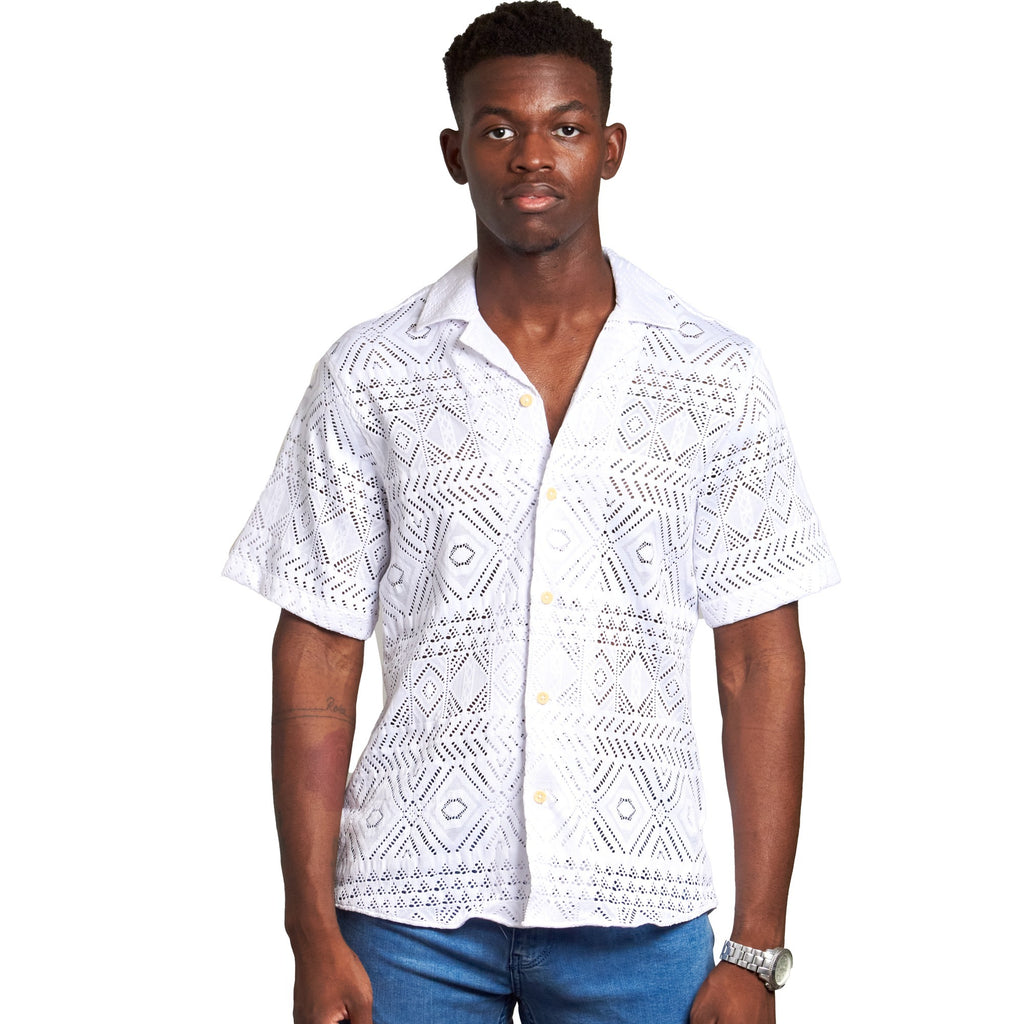 Cayman Crochet Relaxed Fit Short Sleeve Shirt  Eight-X   