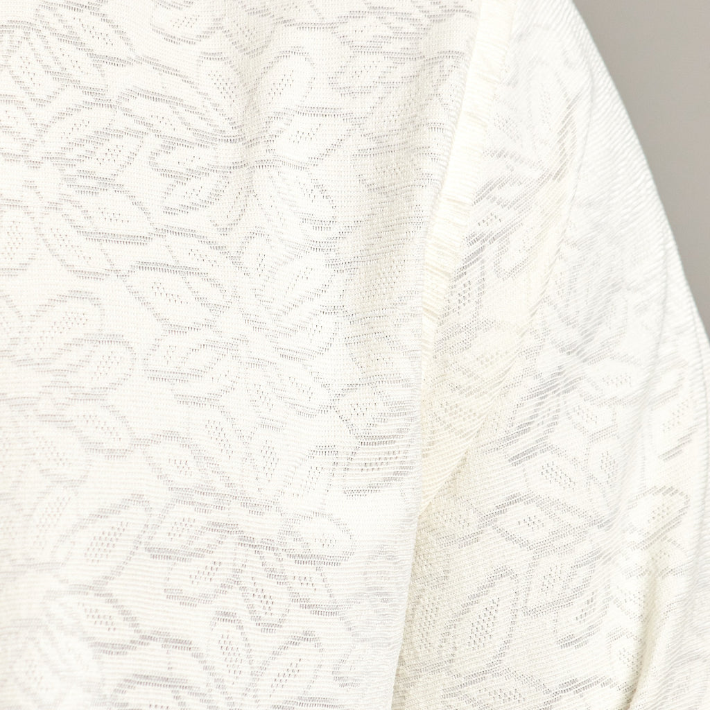 Floral Jacquard Slim Fit Button Down Shirt - Creme  Eight-X   
