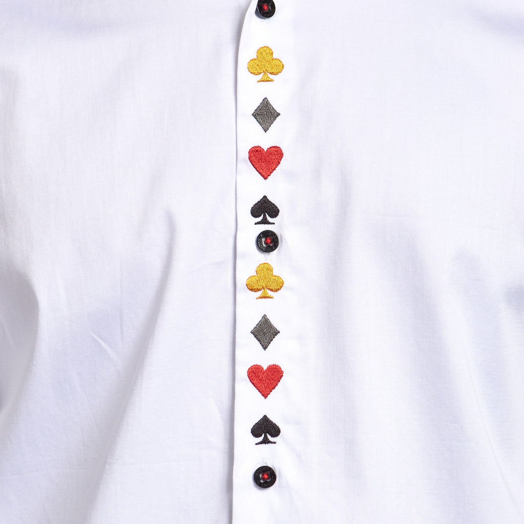 Royal Flush PM Limited Edition Button Down Shirt - White  Eight-X   