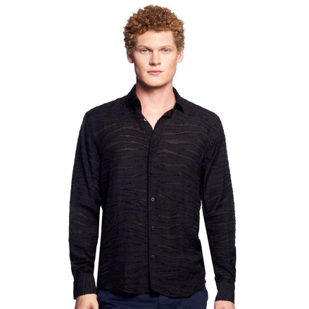 Scorcher Jacquard Button Down Shirt Button Down Shirts Eight-X BLACK S